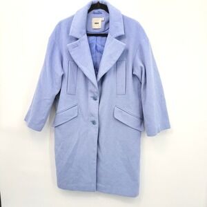 ASOS Powder Blue Tailored Coat Women's US 2 UK 6‎ Wool Blend Longline